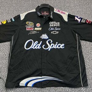 Nascar Tony Stewart Shirt Men 3XL JH Design Snap Button Short Sleeve Collared